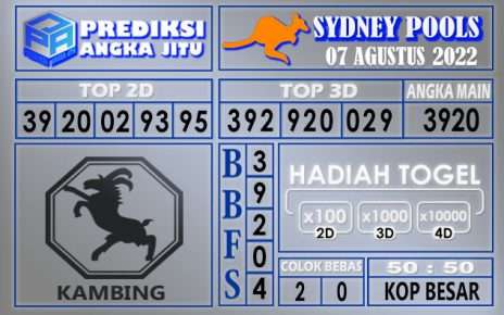 Prediksi togel sydney hari ini 07 agustus 2022