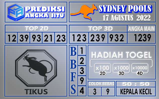 Prediksi togel sydney hari ini 17 agustus 2022