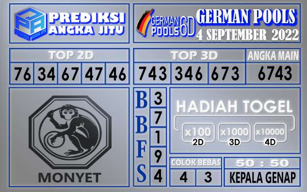 Prediksi Togel German Hari Ini 4 September 2022