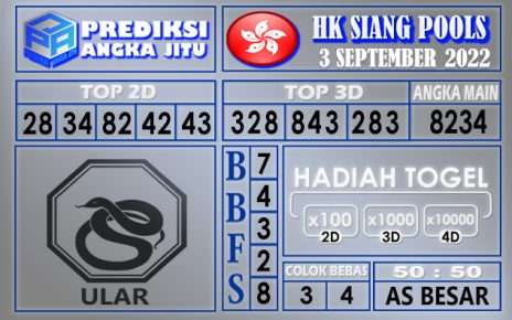 Prediksi Togel Hk Siang Hari Ini 3 september 2022