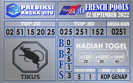 Prediksi togel french hari ini 11 september 2022