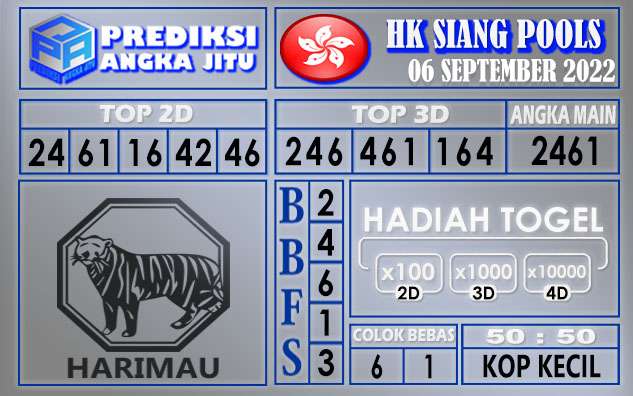 Prediksi togel hksiang hari ini 06 september 2022