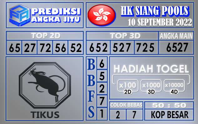 Prediksi togel hksiang hari ini 10 september 2022