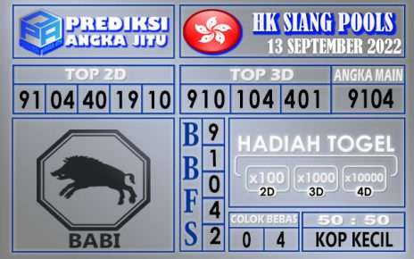 Prediksi togel hksiang hari ini 13 september 2022