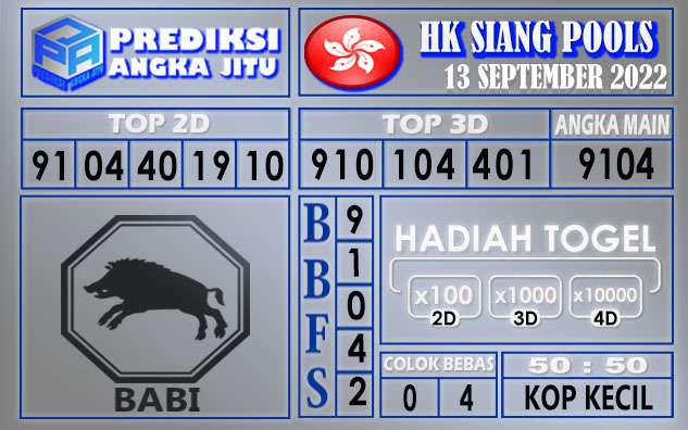 Prediksi togel hksiang hari ini 13 september 2022