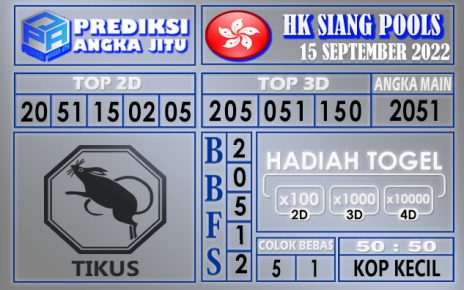 Prediksi togel hksiang hari ini 15 september 2022