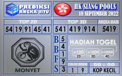 Prediksi togel hksiang hari ini 18 september 2022