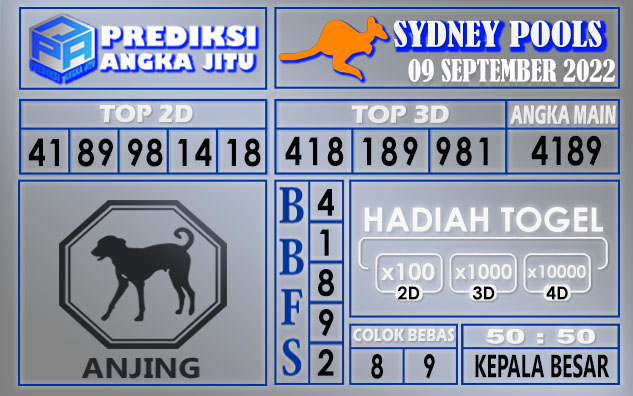 Prediksi togel sydney hari ini 09 september 2022