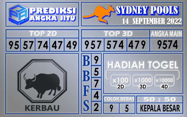 Prediksi togel sydney hari ini 14 September 2022