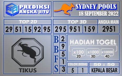 Prediksi togel sydney hari ini 18 september 2022