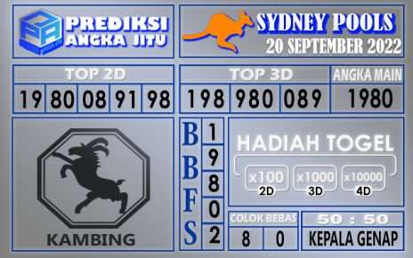 Prediksi togel sydney hari ini 20 september 2022