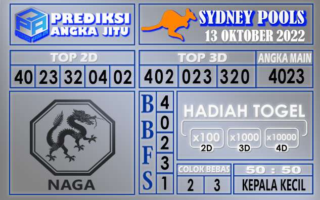 Prediksi togel sydney hari ini 13 oktober 2022