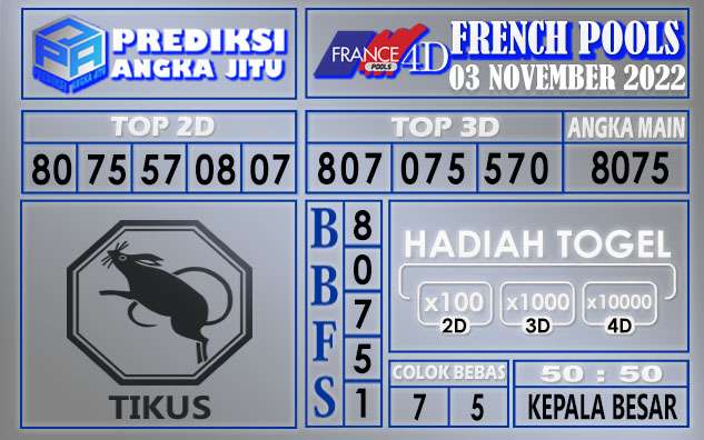 Prediksi togel french hari ini 02 november 2022