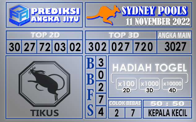 Prediksi togel sydney hari ini 11 november 2022