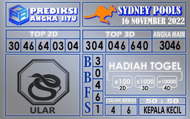 Prediksi togel sydney hari ini 16 november 2022