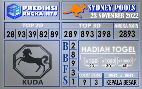 Prediksi togel sydney hari ini 23 november 2022