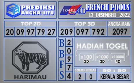 Prediksi togel french hari ini 17 Desember 2022