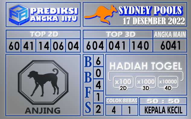 Prediksi togel sydney hari ini 17 desember 2022