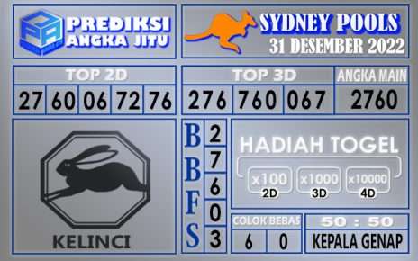 Prediksi togel sydney hari ini 31 desember 2022