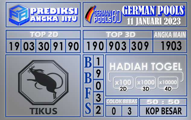 Prediksi togel german hari ini 10 januari 2023