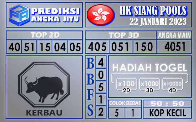 Prediksi togel hksiang hari ini 22 januari 2023