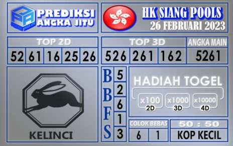 Prediksi togel hksiang hari ini 26 februari 2023