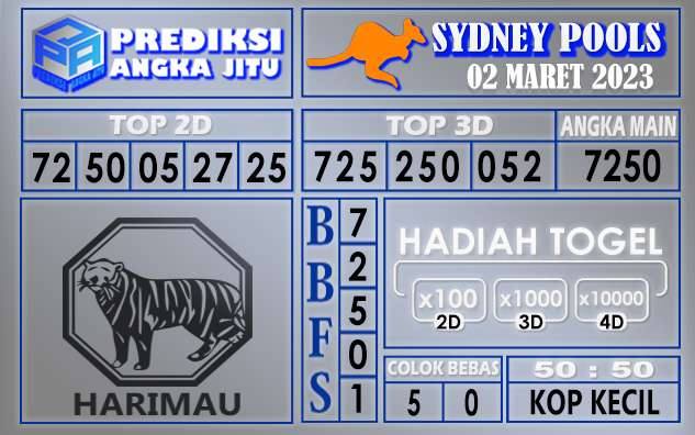 Prediksi togel sydney hari ini 02 maret 2023