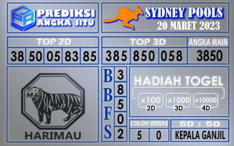 Prediksi togel sydney hari ini 20 maret 2023