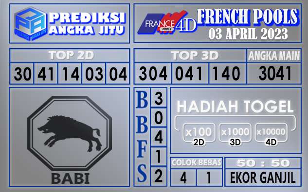 Prediksi togel french hari ini 02 april 2023