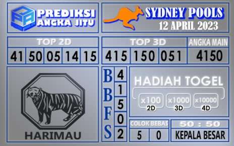 Prediksi togel sydney hari ini 12 april 2023