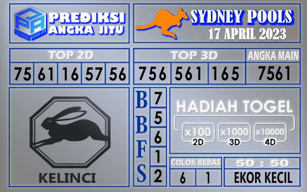 Prediksi togel sydney hari ini 17 april 2023