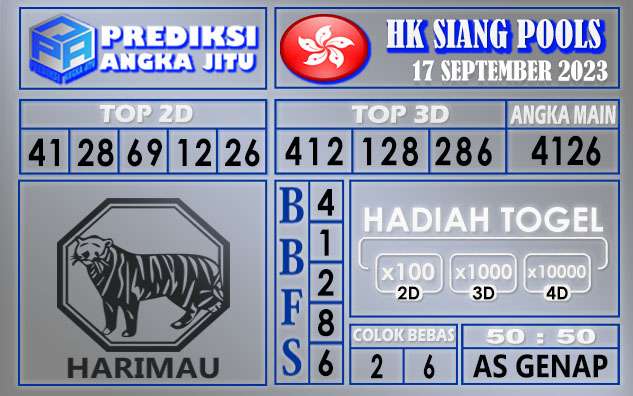 Prediksi HK Siang 17 September 2023