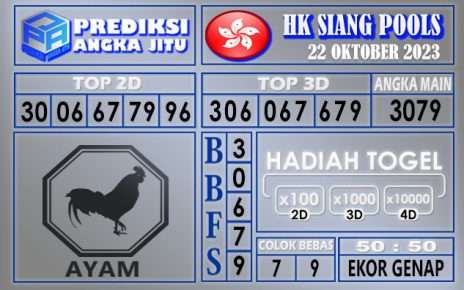 PREDIKSI HK SIANG 22 OKTOBER 2023