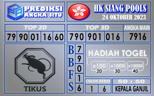 PREDIKSI HK SIANG 24 OKTOBER 2023