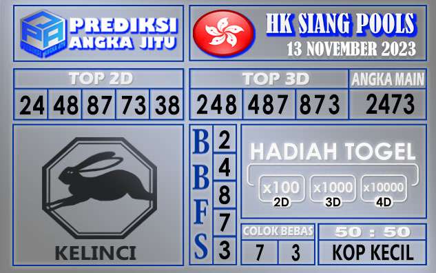 PREDIKSI HK SIANG 13 NOVEMBER 2023