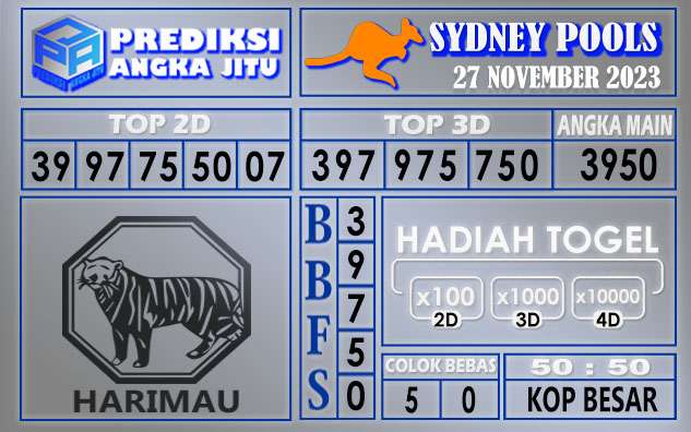 PREDIKSI SYDNEY 27 NOVEMBER 2023