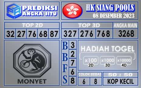 PREDIKSI HK SIANG 08 DESEMBER 2023