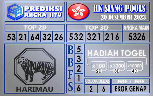 Prediksi HK Siang 20 Desember 2023