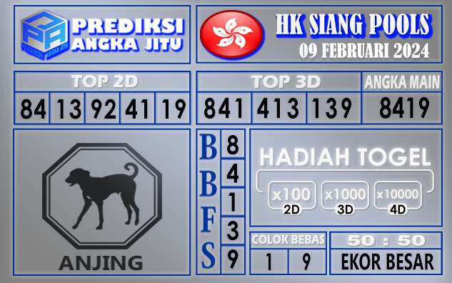 PREDIKSI HK SIANG 09 FEBRUARI 2024