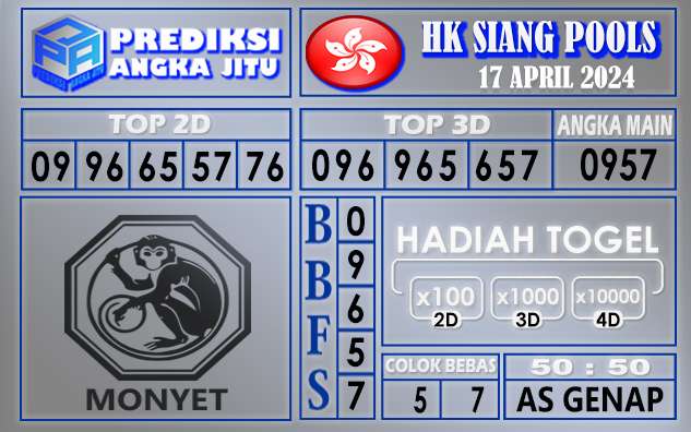 PREDIKSI HK SIANG 17 APRIL 2024