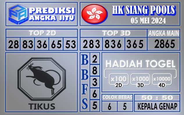 PREDIKSI HK SIANG 05 MEI 2024