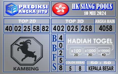 PREDIKSI HK SIANG 10 MEI 2024