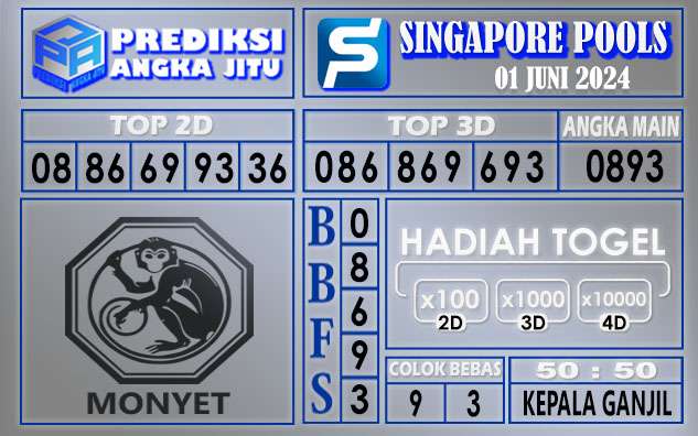 PREDIKSI SINGAPORE 01 JUNI 2024