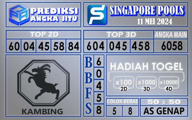 PREDIKSI SINGAPORE 11 MEI 2024