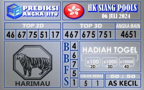 PREDIKSI HK SIANG 06 JULI 2024