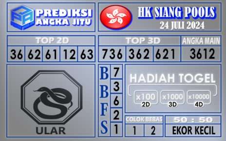 Prediksi HK SIANG tgl 24 juli 2024