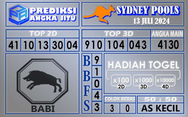 Prediksi SYDNEY tgl 13 juli 2024