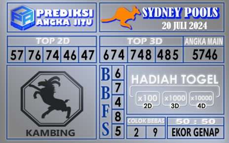 Prediksi SYDNEY tgl 20 juli 2024