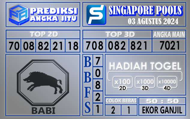 PREDIKSI SINGAPORE 03 AGUSTUS 2024