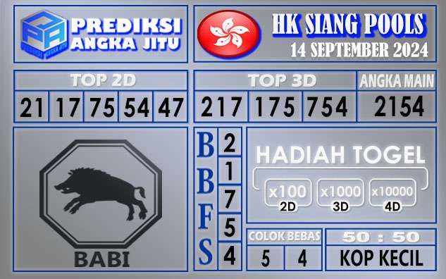 PREDIKSI HK SIANG 14 SEPTEMBER 2024